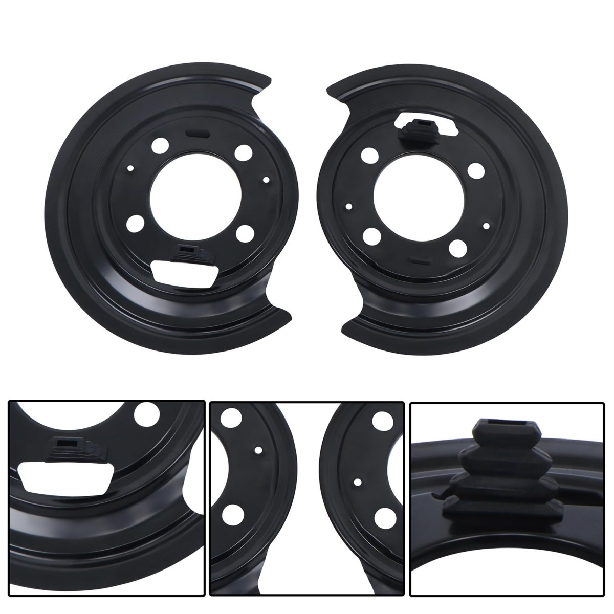 Rear Brake Dust Shields Replacement For Ram 2500 And 3500 Fits 2009 To 2011 Part Number 924-237 Left Right Pair Black