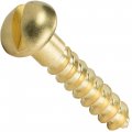 4 X 3 8 Round Head Wood Screws Solid Brass Slotted Drive Partially Threaded Quantity 100 