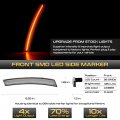 Vipmotoz 4pc Full Led Strip Side Marker Light Fender Parking Lamp Compatible With 2002-2008 Mini Cooper R50 R52 R53 Chrome