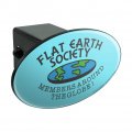 Flat Earth Society Members Around The Globe Funny Humor Oval Tow Trailer Hitch Cover Plug Insert