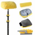 Utool Car Cleaning Kit With Extension Pole Telescopic 12 Ft Telescoping Extendable From 5 To 13 Window Squeegee Or Wash Mitt 