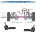 X Autohaux 2pcs Front Outer Tie Rod End Links Steering Suspension Kit Ford Escape 2001-2009 For Mazda Tribute Es3631