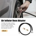 X Autohaux 1 Set 80cm 31 5 Tire Valve Connect Pipe Air Chuck Inflator Tyre Hose Undeflatable Connector With 2pcs Adapters