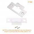 Uxcell Door Strike Plate 2pcs 70mm X 39 5mm 201 Stainless Steel Latch Deadbolt For Frame Jamb Silver