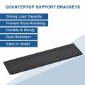 Uxcell 3 Pack 10 Inch Countertop Support Brackets Hidden Knee Wall With Screws Black Floating Bracket For Quartz Wood Concrete