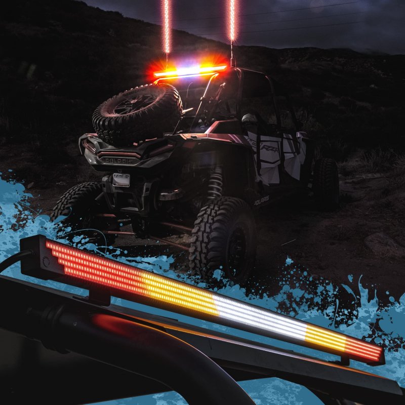 35 In Led Chase Light Bar With White Sequential Scanner Red Tail Brake And Amber Turn Signal Ip67 Waterproof For Atv Utv Truck