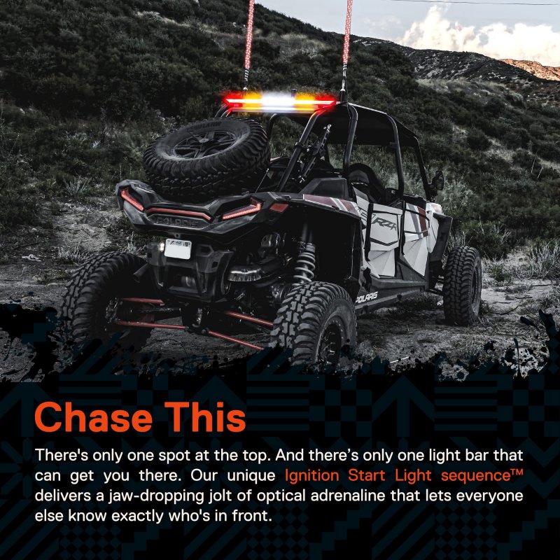 35 In Led Chase Light Bar With White Sequential Scanner Red Tail Brake And Amber Turn Signal Ip67 Waterproof For Atv Utv Truck