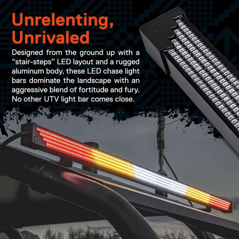 35 In Led Chase Light Bar With White Sequential Scanner Red Tail Brake And Amber Turn Signal Ip67 Waterproof For Atv Utv Truck