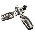 Front Engine Guard Chrome Short Angled Adjustable Peg Mounting Kit Airflow Footrest For 1 5 In Tube Universal Fit Sportster 883 