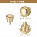 Uxcell M3x5mm Knurled Thumb Screws 6pcs Brass Bolts With Shoulder Grip Knobs Fasteners Tone