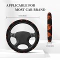 Rock N Roll Guitar Fire Steering Wheel Covers Anti Slip Elasticity Car Accessories Protector Universal 15 Inch For Cars Suv