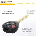Ocpty 1x Remote Head Key Replacement For 2010 2011 2012 2013 Toyota Corolla 4 Buttons 315 Mhz Adp125801s 4
