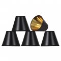 Aspen Creative 32210-5 Hardback Empire Transitional Clip-on Chandelier Shade Black W Gold Inside Washi Paper 3 Top X 6 Bottom 