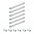 White Straight Pipe Lamp Stem Kit 3 94 100mm Finish Rod With Connector M10 Replacement Light Fixture Parts Making Riser 6 Pcs 