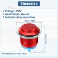 19 Mm Car Waterproof Push Button Switch Metal Round Start Spst 1no Ac 250v Red