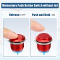 19 Mm Car Waterproof Push Button Switch Metal Round Start Spst 1no Ac 250v Red