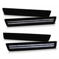 2015-2023 For Dodge Challenger 4-piece Dark Smoke Full White Led Front Rear Bumper Fender Corner Side Marker Light Parking Drl 