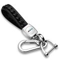 Jeep 4xe In White Braided Rope Style Genuine Black Leather Key Chain Official Licensed