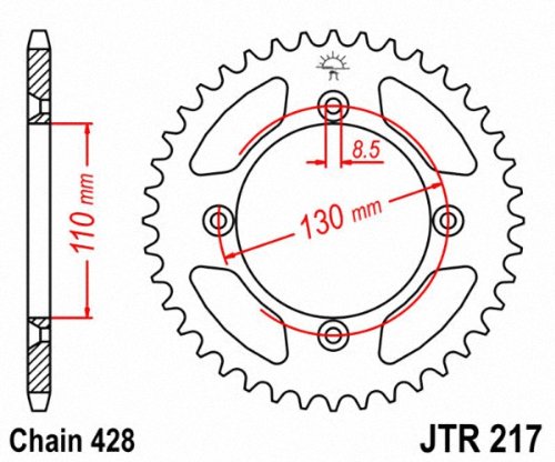 Jt Sprockets Jtr217 52 52t Steel Rear Sprocket