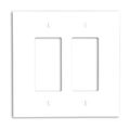 Leviton 88602 2-gang Decora Gfci Device Wallplate Oversized Thermoset Mount White 