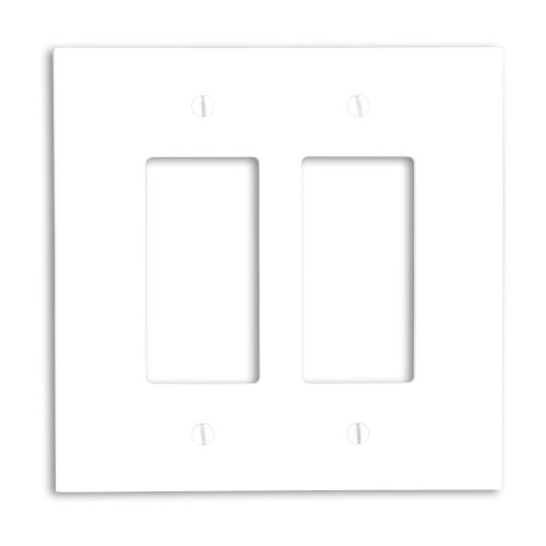 Leviton 88602 2-gang Decora Gfci Device Wallplate Oversized Thermoset Mount White