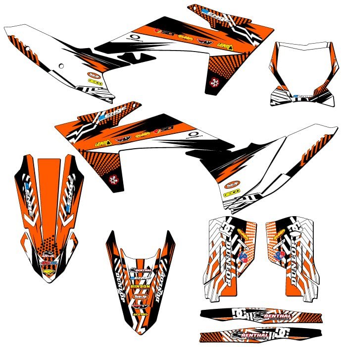 2023 Sx Mayhem Orange Senge Graphics Complete Kit For Ktm