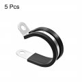 Uxcell 1-1 2 38mm Cable Clamp 304 Stainless Steel Rubber Cushioned Insulated R Shape Metal 5pcs