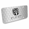 Ipick Image For Ram 2019 3d Dual Logo On Pattern Brushed Solid Aluminum Metal License Plate