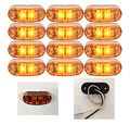 12 Long Haul 2 6 X1 Amber Surface Mount Led Clearance Marker Lights 12v For Trucks Campers Trailers Rvs El-112602a12 