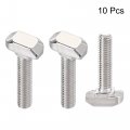 Uxcell M6x25mm T-slot Drop-in Stud Sliding Bolt Screw Carbon Steel For 30 Series Aluminum Profile 10pcs