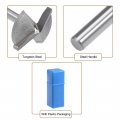 Uxcell 150 Degree V-groove Router Bit 32mm Dia With 6mm Shank Titanium Steel Tipped V Grooving Gray
