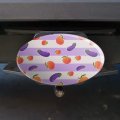 Cute Peaches And Eggplants On Stripes Pattern Oval Tow Trailer Hitch Cover Plug Insert