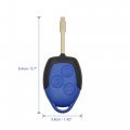 Uxcell New 3 Buttons Uncut Insert Key Fob Remote Control Case Shell Replacement For Ford Transit Van