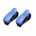 2pcs Blue Car Sun Visor Mounted Eye Glasses Sunglasses Ticket Card Clip Holder 