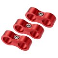 3pcs Aluminum Alloy An8 Car Hose Separator Clamp Fuel Line Connector For Oil Red 