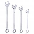 Uxcell Combination Wrench Set Metric 10-17mm Open End And Box Cr-v Steel With Rolling Pouch 4-piece