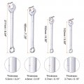 Uxcell Combination Wrench Set Metric 10-17mm Open End And Box Cr-v Steel With Rolling Pouch 4-piece