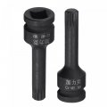 Uxcell M9 Impact Spline Bit Socket 3 8 Square Drive 60mm Length Cr-mo Metric Sizes 2 Pcs