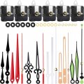 6 Pieces High Torque Long Shaft Clock Movement Mechanism With Pasters Hooks And Different Pairs Of Hands Repair Parts 