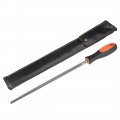 Uxcell Second Cut Grade High Carbon Hardened Steel Round File W Rubber Hand Grip Handle 10-inch