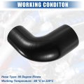 Uxcell 1 Set 51mm To 63mm 2 01 48 Id 90 Degree Elbow Coupler Silicone Hose 4-ply With Pcs Clamps Black Recell 1 Set 51mm To