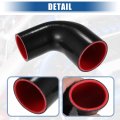 Uxcell 1 Set 51mm To 63mm 2 01 48 Id 90 Degree Elbow Coupler Silicone Hose 4-ply With Pcs Clamps Black Recell 1 Set 51mm To