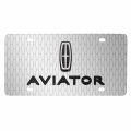 Ipick Image For Lincoln Aviator 3d Logo On Front Grill Pattern 12 X6 Brushed Aluminum License Plate