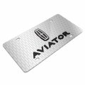 Ipick Image For Lincoln Aviator 3d Logo On Front Grill Pattern 12 X6 Brushed Aluminum License Plate