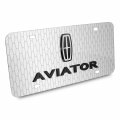 Ipick Image For Lincoln Aviator 3d Logo On Front Grill Pattern 12 X6 Brushed Aluminum License Plate