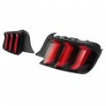 Kuafu Left Right Taillight Compatible With 2015-2020 Ford Mustang Tail Light Brake Lamp Assembly Plastic Red Lens Black Housing