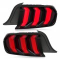 Kuafu Left Right Taillight Compatible With 2015-2020 Ford Mustang Tail Light Brake Lamp Assembly Plastic Red Lens Black Housing