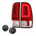 Red Lens Premium Oled Tube Tail Light Assembly Full-led License Plate Lamp Housing Replacement Bundle For 2008-2016 Ford F250 