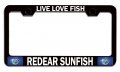 Live Love Fish Redear Sunfish Fishing Black Metal License Plate Frame Tag Holder Z39 