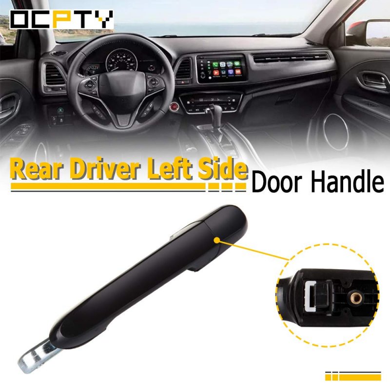 Door Handle Exterior Rear Driver Left Side Replacement Fit 2006-2011 For Hyundai Accent Outside Black